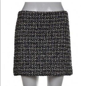 J. Crew black and gold tweed mini skirt